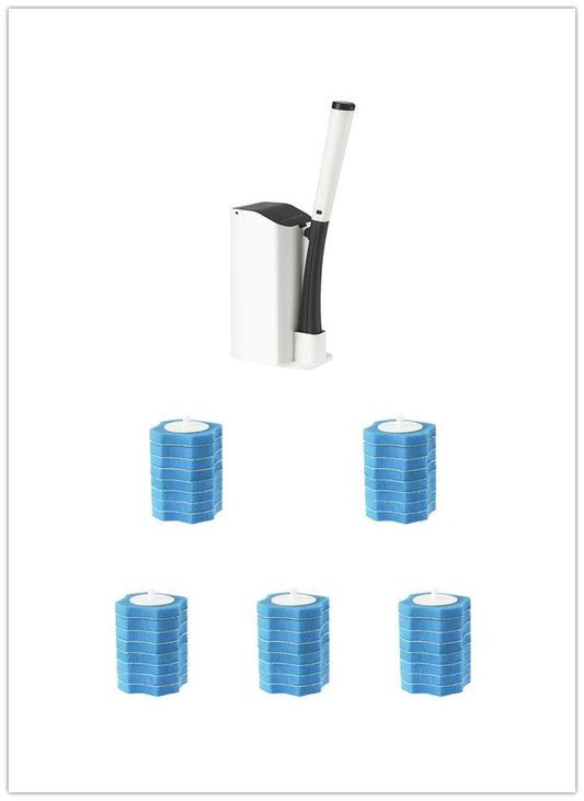 Disposable toilet brush set